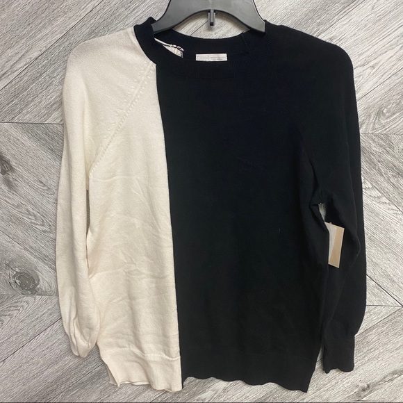 14th & Union | Colorblock Pullover Sweater Ivory - Picture 2 of 6